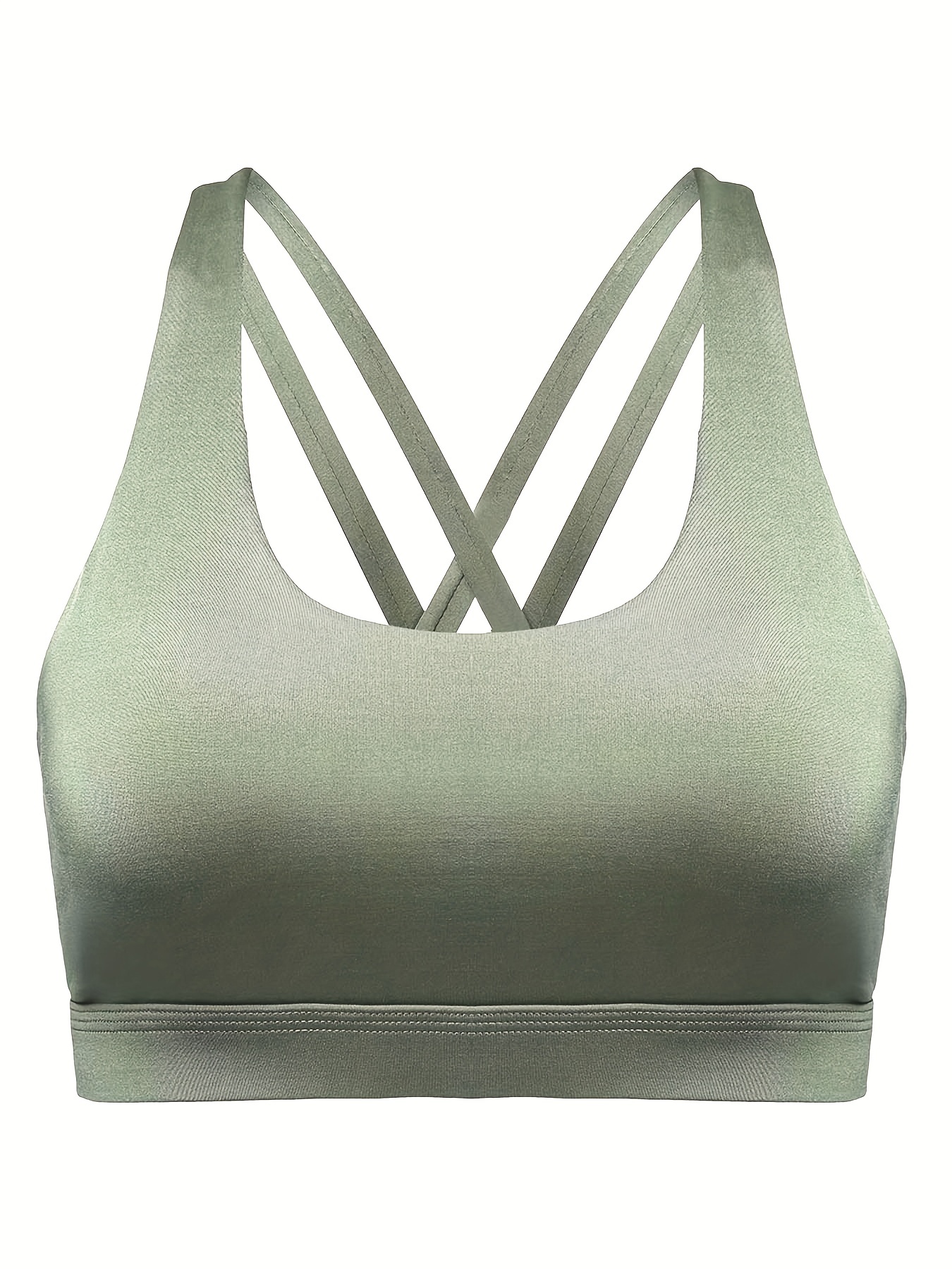 Stretch Asymmetric Sports Bra in Olive