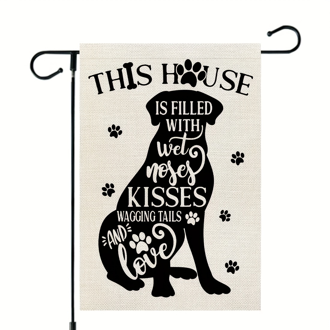 

1pc Garden Flag, Dog Kisses Love Garden Flag, Double Sided For Outside Welcome Burlap Small Yard Decoration, No Flag Pole, 12x18 Inch