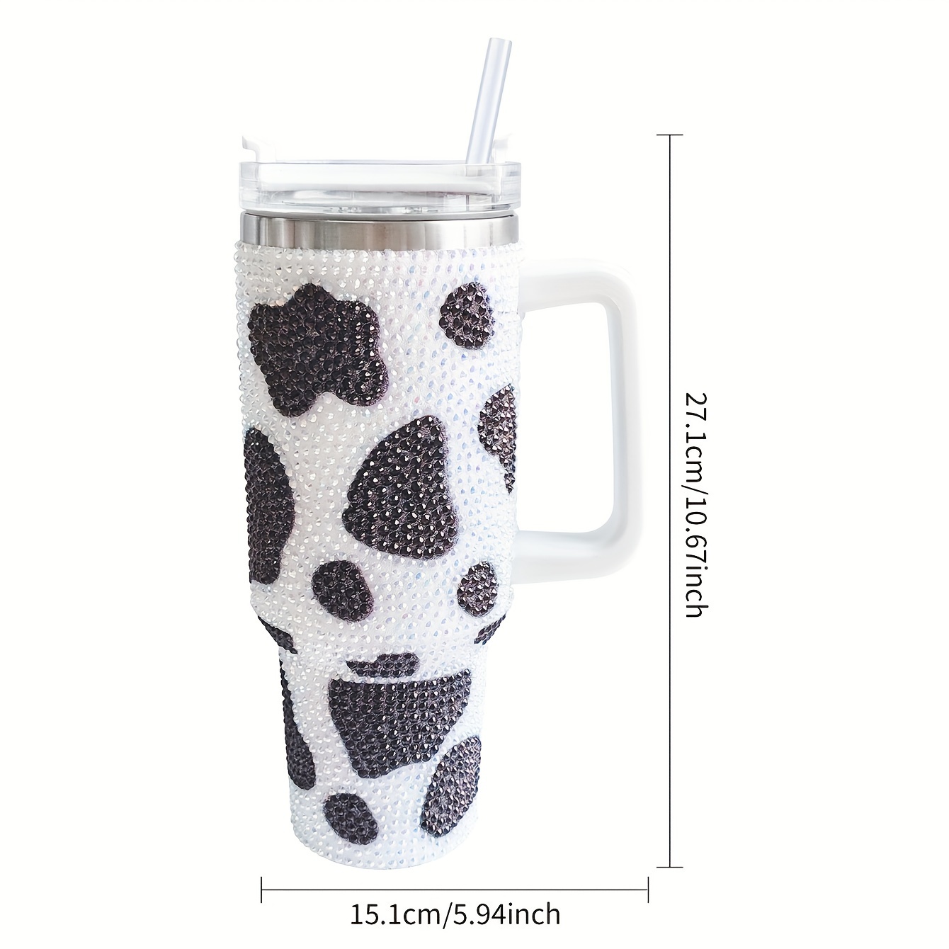Black Dot Tumbler, Dot Print Skinny Tumbler with Lid and Straw, Coffee Mug,  20 oz Simple Modern Travel Mug Cups Black Gifts for Birthday Christmas