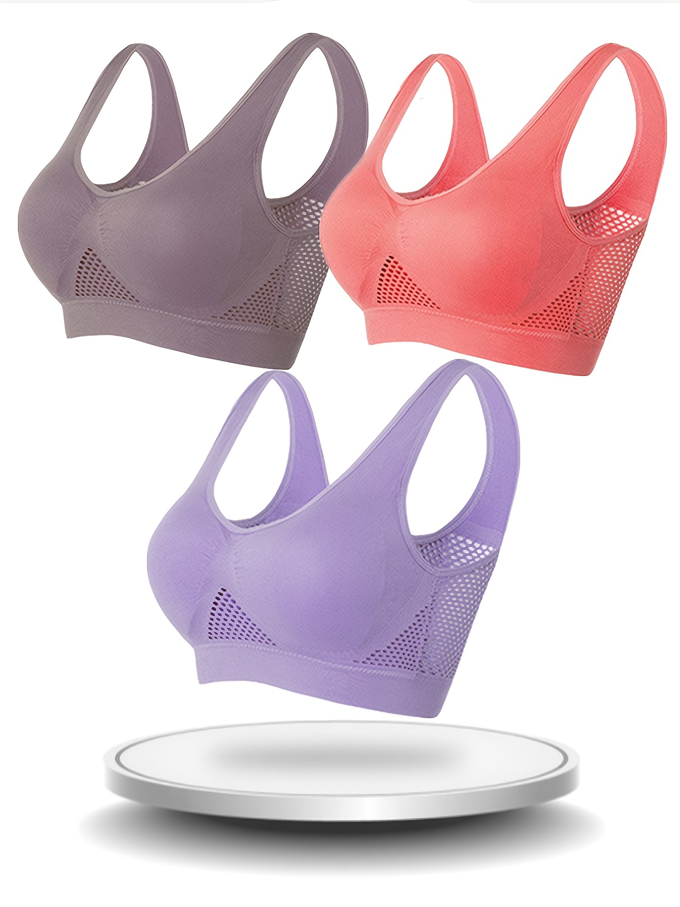 EMY Sports Bra for Women 1 2 3 5 Pack Space Dye Removable Pads for