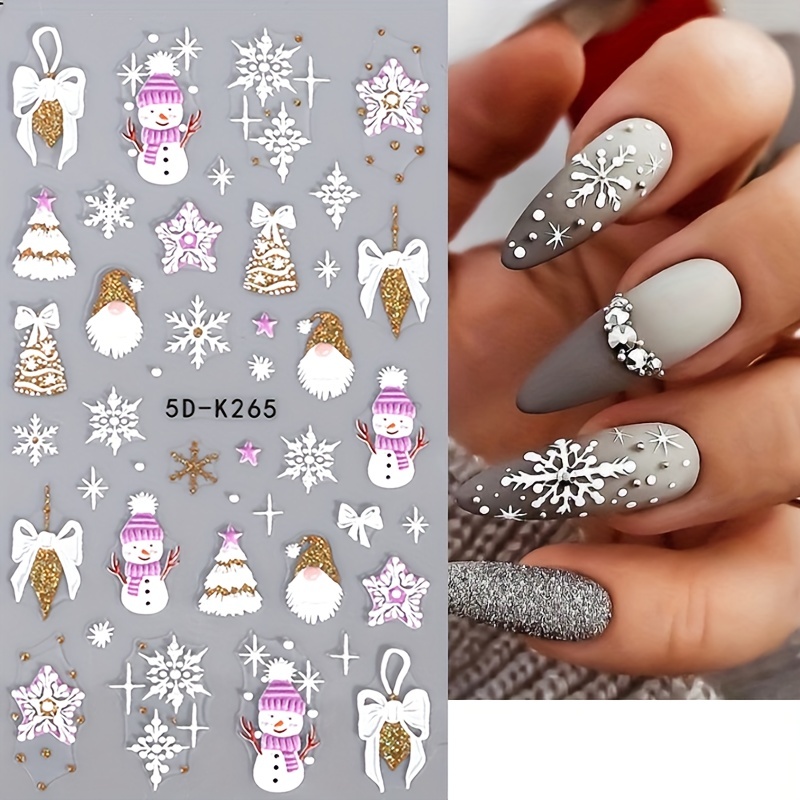 Snowflake Glitter Nail Sequins 3d Colorful Christmas - Temu United Arab  Emirates