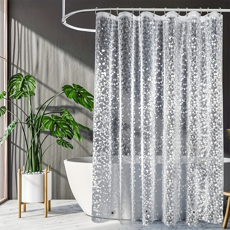 Blue Shower Curtain Peva 3d Waterproof Mildew Resistant - Temu