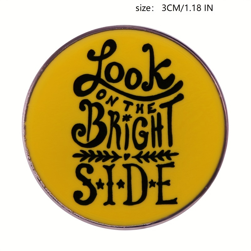 Bright Side Metal Badge Letter Pattern Pin Brooch