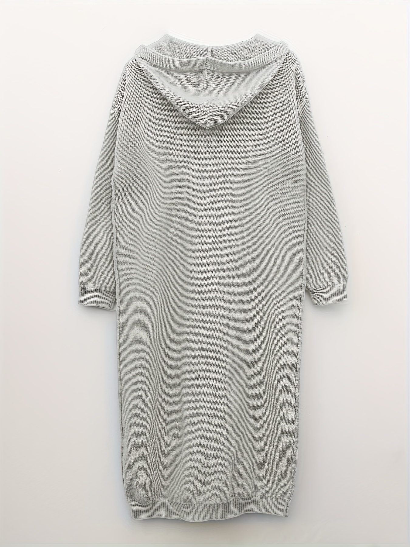 Casual Cardigan Women's Plus Long Sleeve Open Front Hooded Outwear