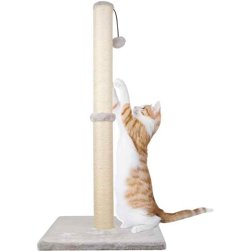

Cat Scratching Post, Claw Scratcher With Sisal Rope And Covered With Soft Smooth Plush, Vertical Scratch [full Stretch], Modern Stable Design For Cats