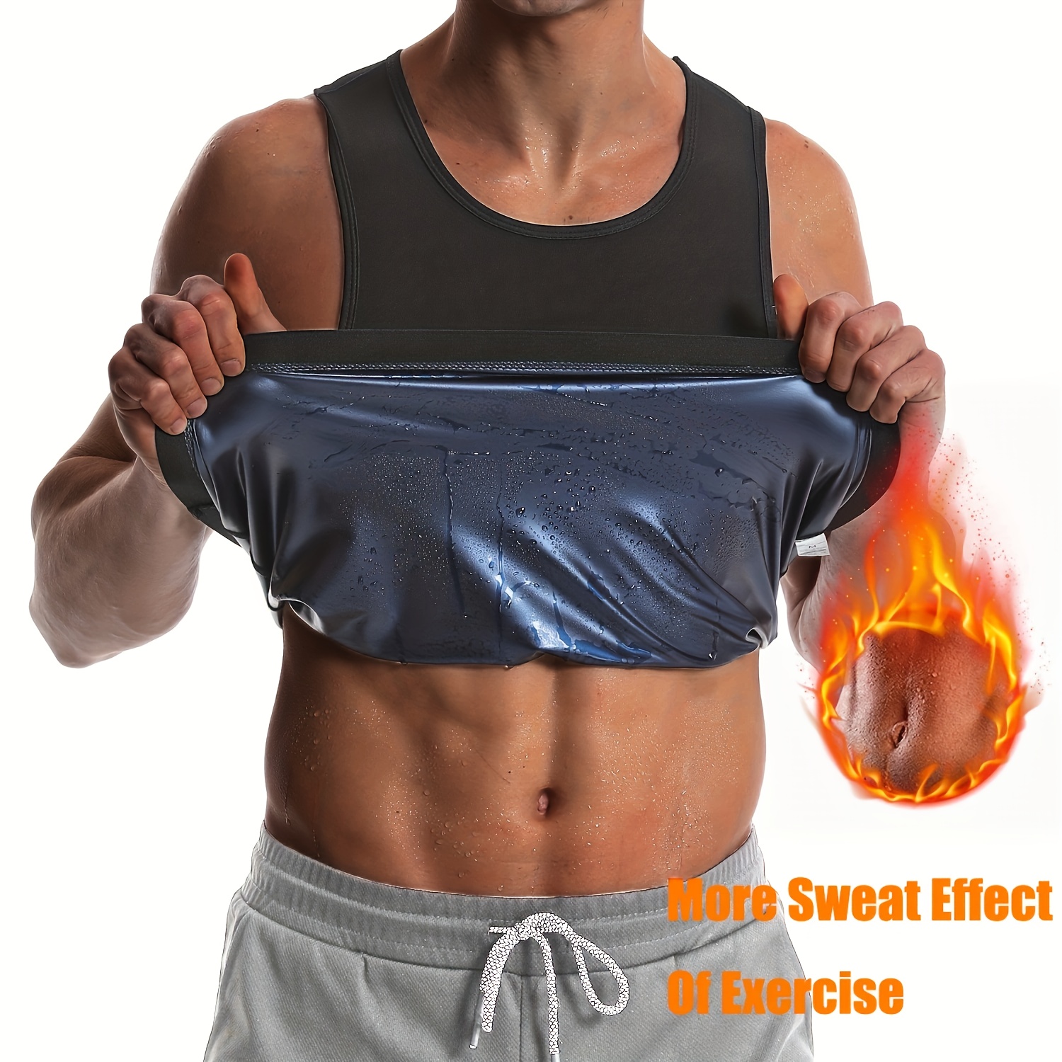 Sauna Suit For Men, Waist Trainer, Sweat Workout Trimmer, Sauna Slimming  Belt
