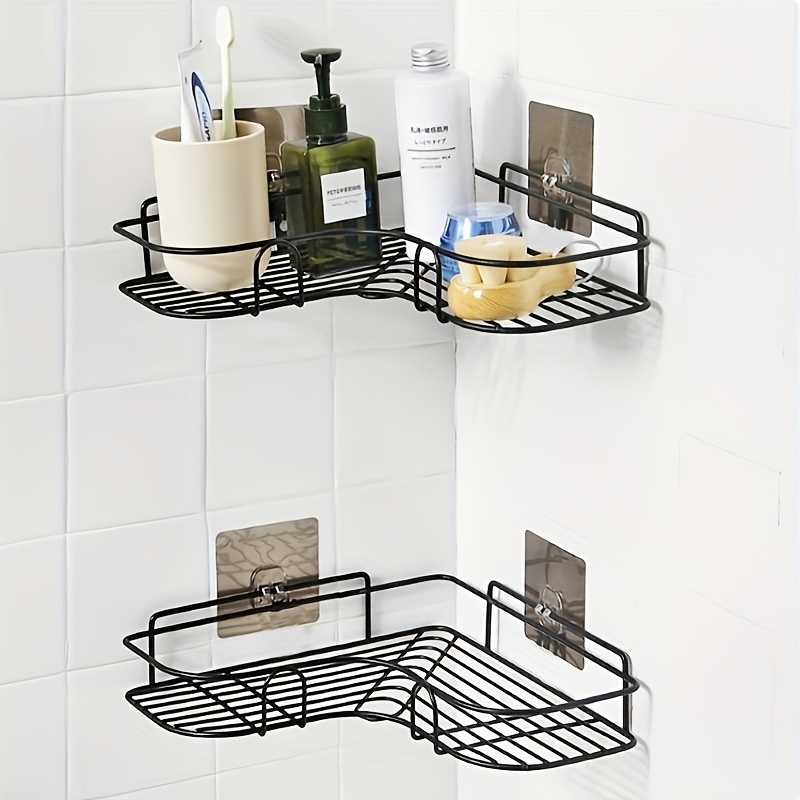 1pc Bathroom Shelf, Shower Caddy Rack, Bathroom Kitchen No Punching  Triangle Storage Rack