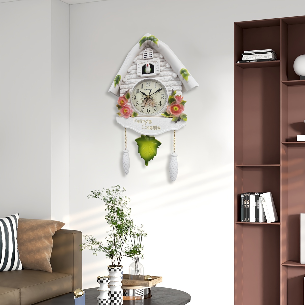 Mantel Clock, Retro Table Clock Silent Decorative Wood Chiming Clock With  Swinging Pendulum For Living Room, Kitchen Decoration