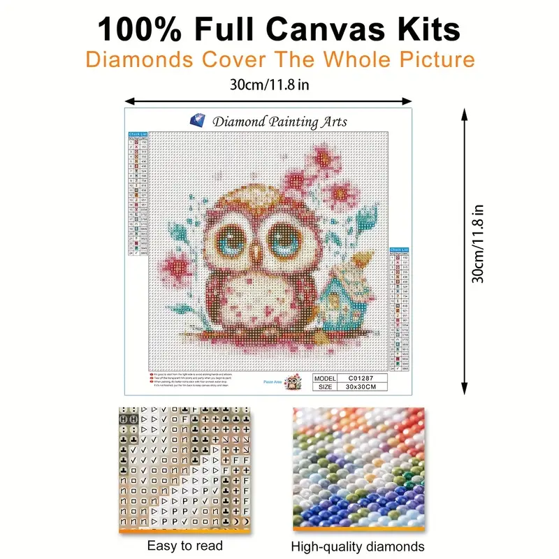 5d Diy Diamond Painting Kits For Adults Kids Owl's Home - Temu