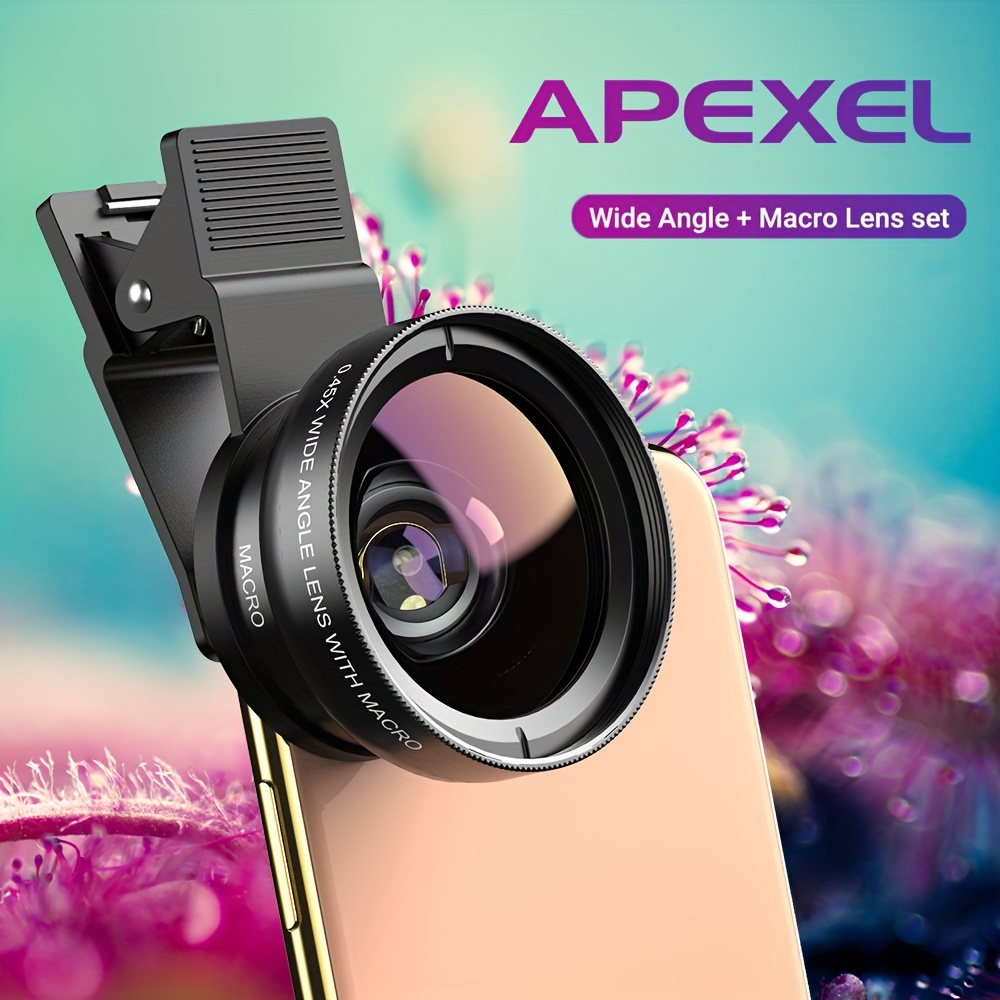 Apexel Lente profesional de fotografía macro para lente dual/lente única  iPhone, píxel, Samsung Galaxy Smartphones