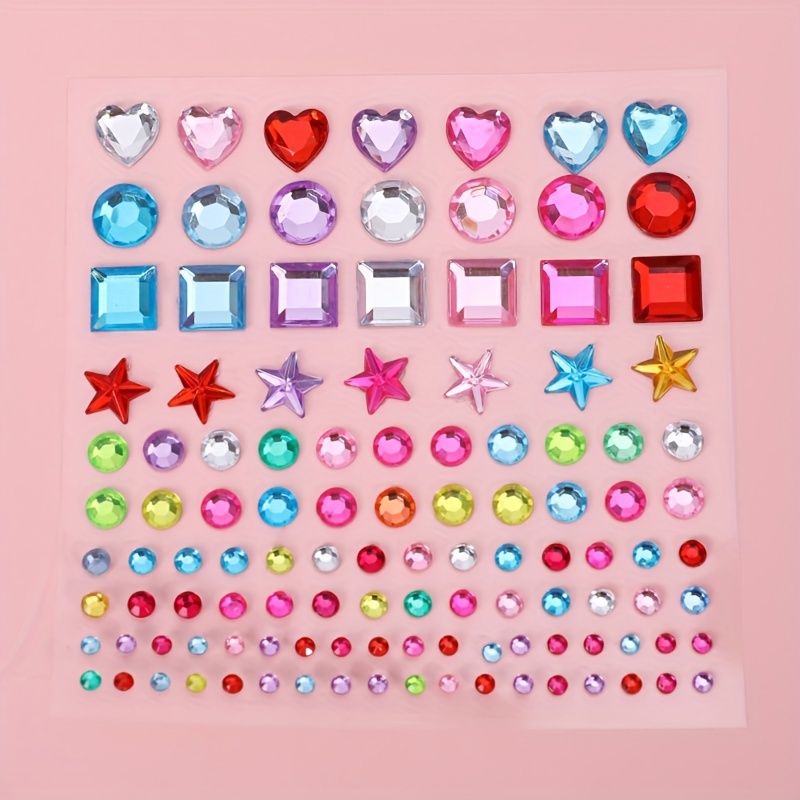 Artificial Diamond Shiny Heart shaped Diy Stickers For - Temu