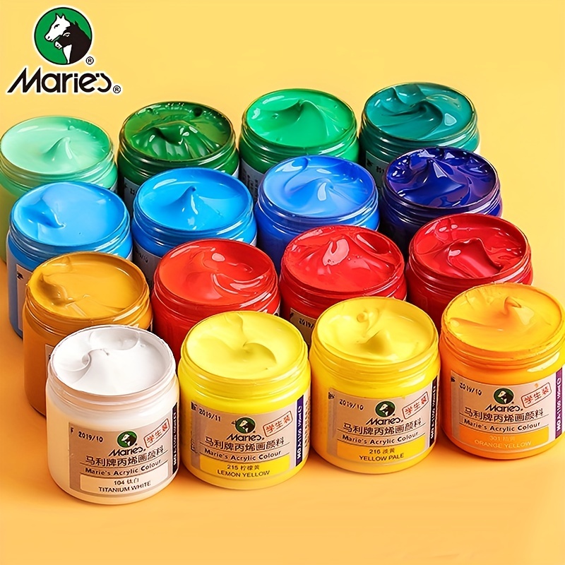 Meeden 15 Acrylic Paints Set Of 15 Colors 300ml / 10.14oz Per Bottle