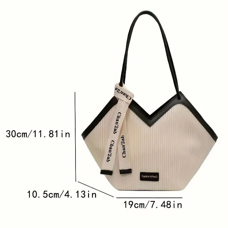 Trendy Minimalist Tote Bag, Large Capacity Shoulder Bag With Clutch Purse &  Scarf Decor - Temu Italy
