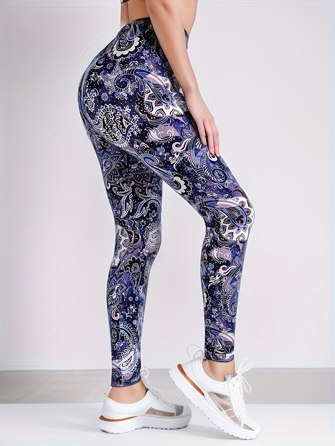 Women Casual Fashion Tight Sports Yoga Pants Flower Print Leggings