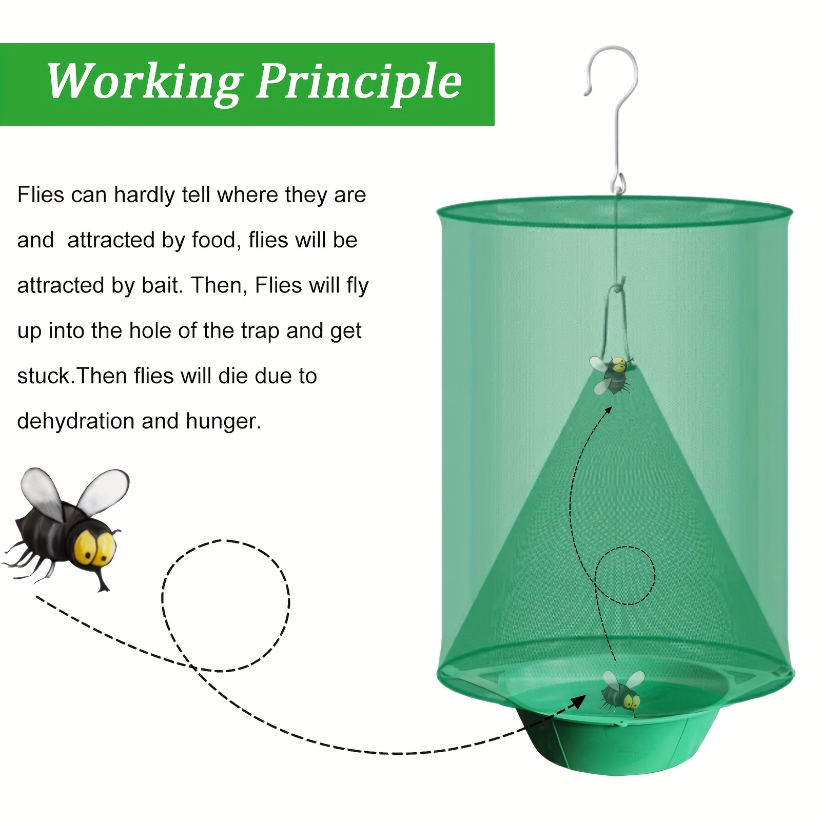 1pc/3pcs/5pcs, Large Fly Bag, Pasture Fly Trap, Outdoor Fly Trap,  Disposable Fly Zapper, Hanging Fly Trap, Effective Mosquito Fly Trap For  Family Farm