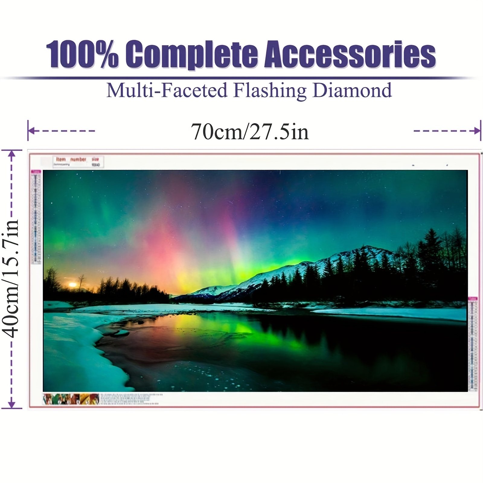 Aurora Diamond Painting Kit for Adults, 5D Northern Lights Diamond Gem Art  Kits