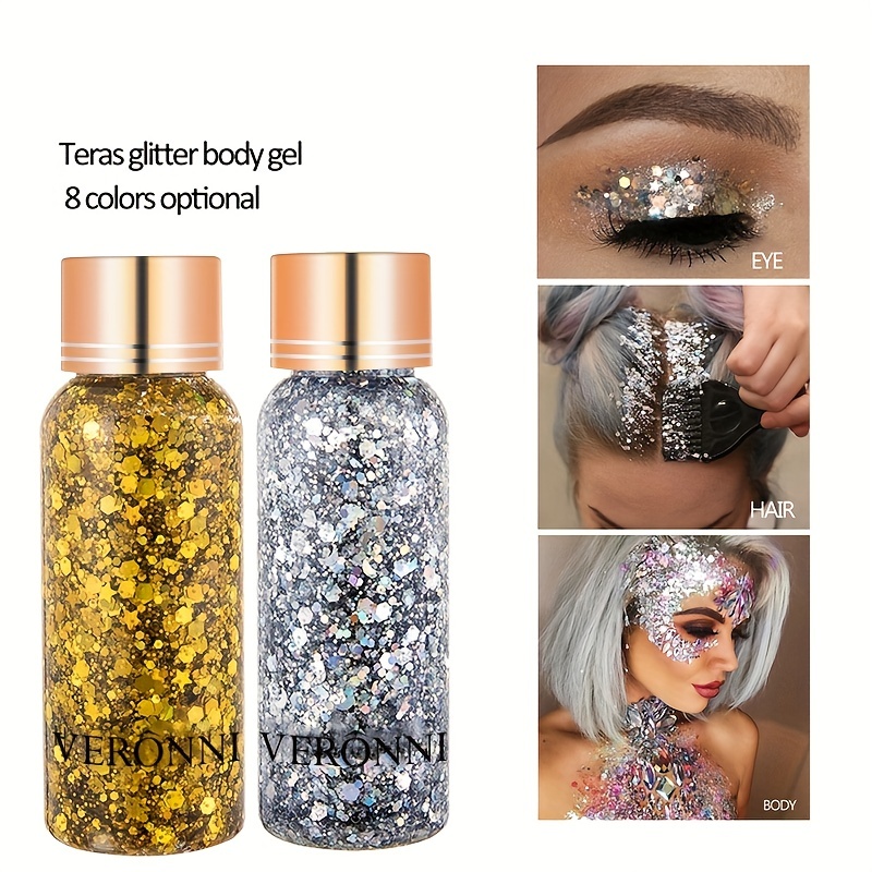 Long Lasting Mermaid Sequins Body Glitter Gel For Face Hair - Temu