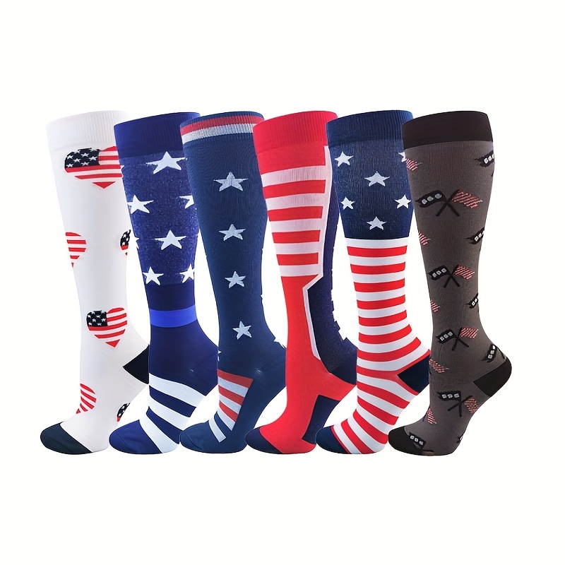American Flag Calf Socks Knee High Compression Sports Stockings