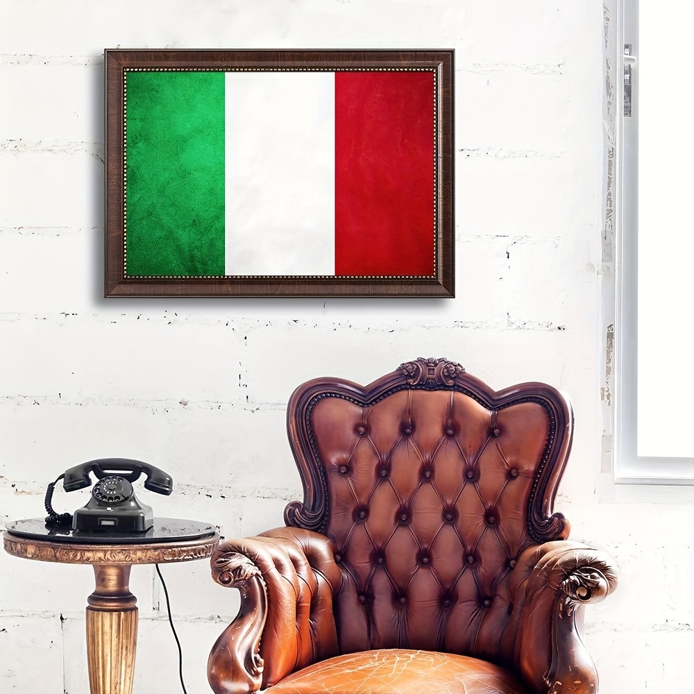 1pc イタリアの旗の壁アート、壁の装飾用キャンバス（額縁なし