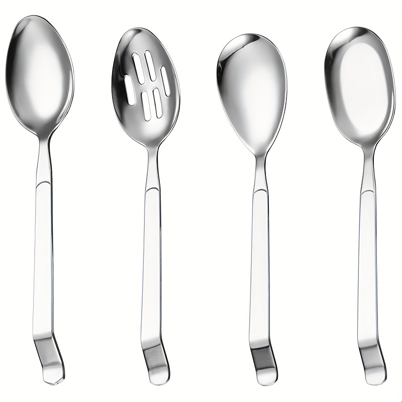 Stainless Steel Serving Spoon Set With Slotted Spoon Serving - Temu