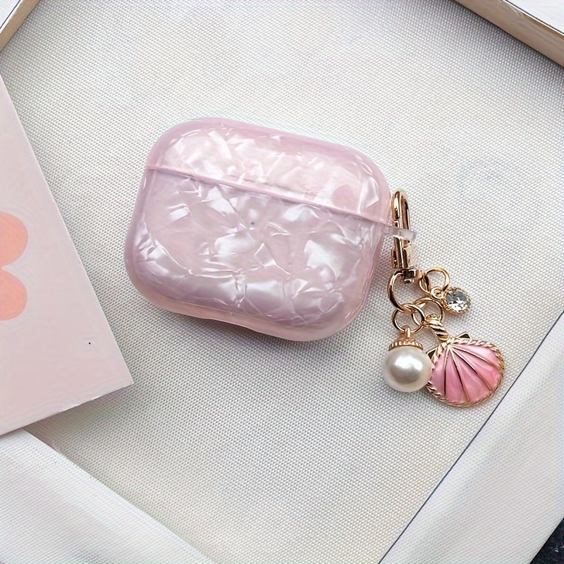E-shop Rosa Muschelmuster Plus Muschelanhänger Geeignet für Airpods Pro 2. Generation Kopfhörerhülle airpod1/2 Kopfhörerhülle airpod 3 Schutzhülle