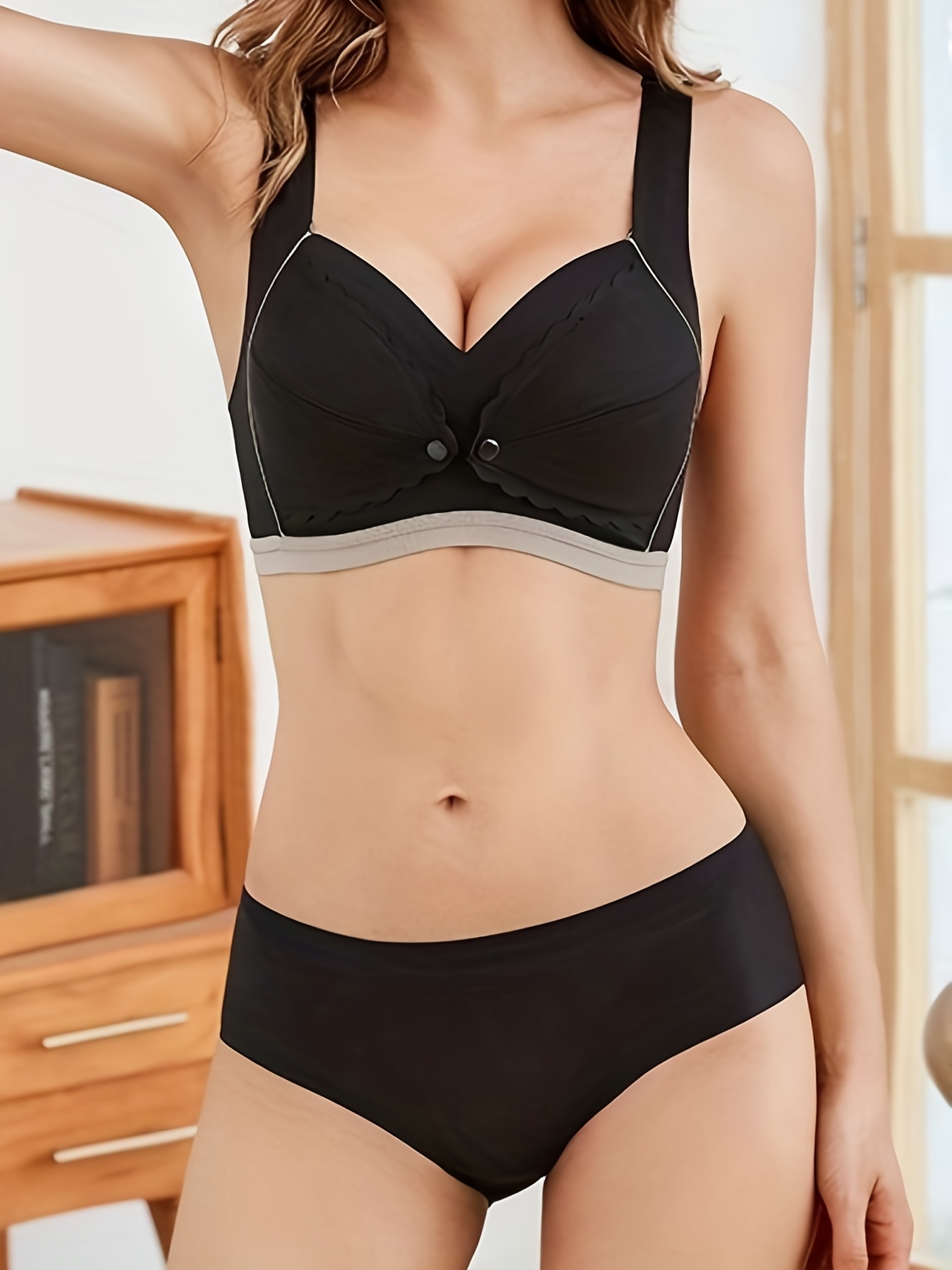 Bras For Women,Womens Bras,Comfortable Cotton Front Buckle Without Steel  Ring Small Chest Gather Nursing Bra 