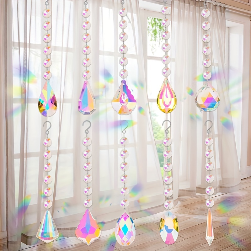 Attrape-lumière suspendu, perle réfléchissante, prismes arc-en-ciel,  pendentif en cristal, décor de lustre, attrape-soleil