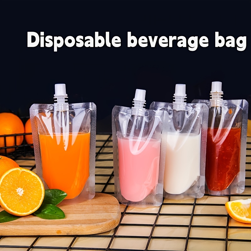 Clear Beverage Drinks Spout Bags, Fruit Juice Drinks Packaging Pouches