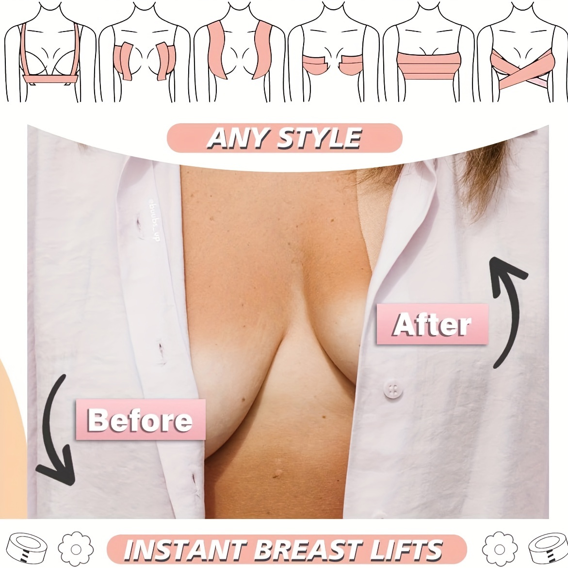 5cm*5m Boob Tape Bras Women Adhesive Invisible Bra Nipple Pasties Covers  Breast Lift Tape Push Up Bralette Strapless Pad Sticker