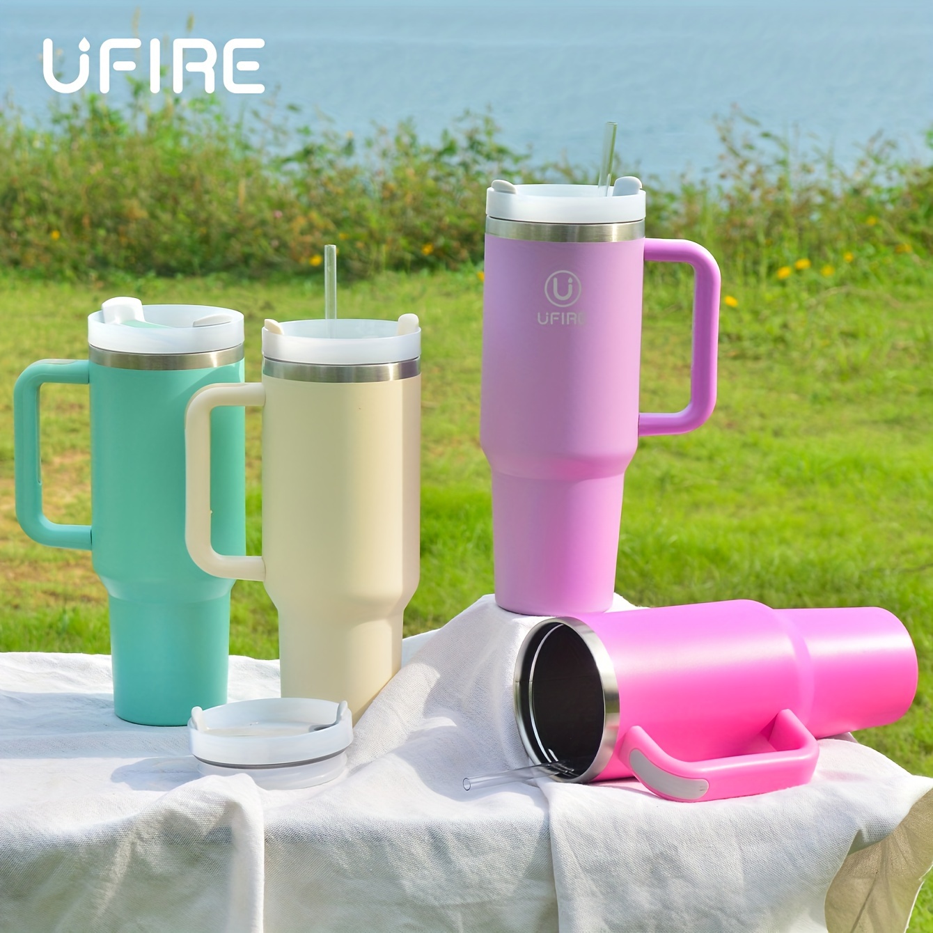 Ufire Large Capacity Insulation Cup Water Cup With Straw And - Temu