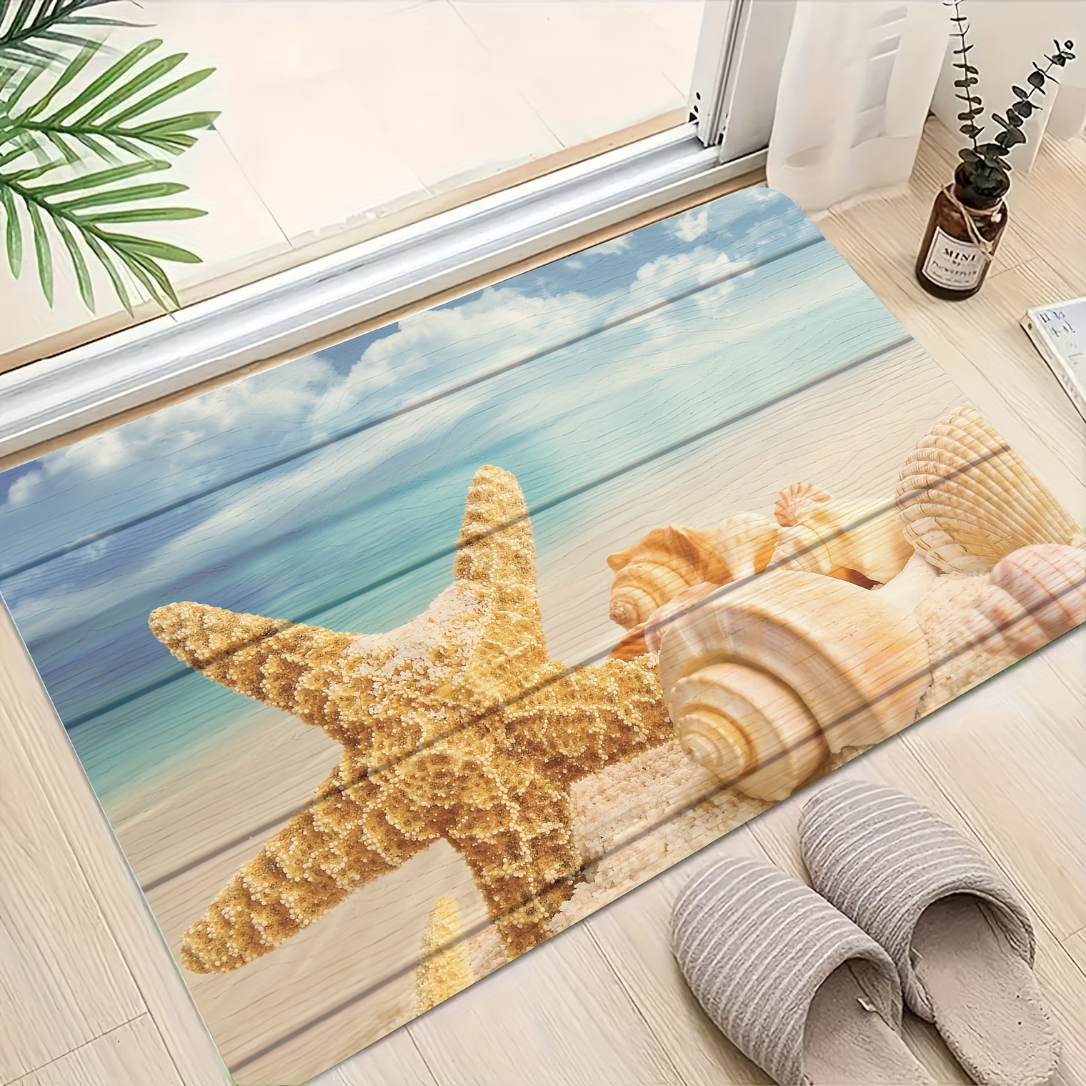Alfombra de baño con impresión 3D, Felpudo de pasillo, antideslizante, absorbe  agua, alfombrilla de cocina, alfombra Ocean Landscape - AliExpress