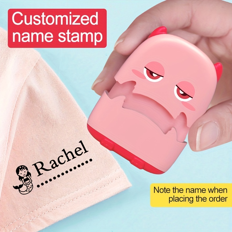 Name Stamp for Clothing Kids,Custom Name for Baby Student Clothes Chapter  Cartoon Children's Seal Cute for Kids,Waterproof Wash Not Faded Stamp 4