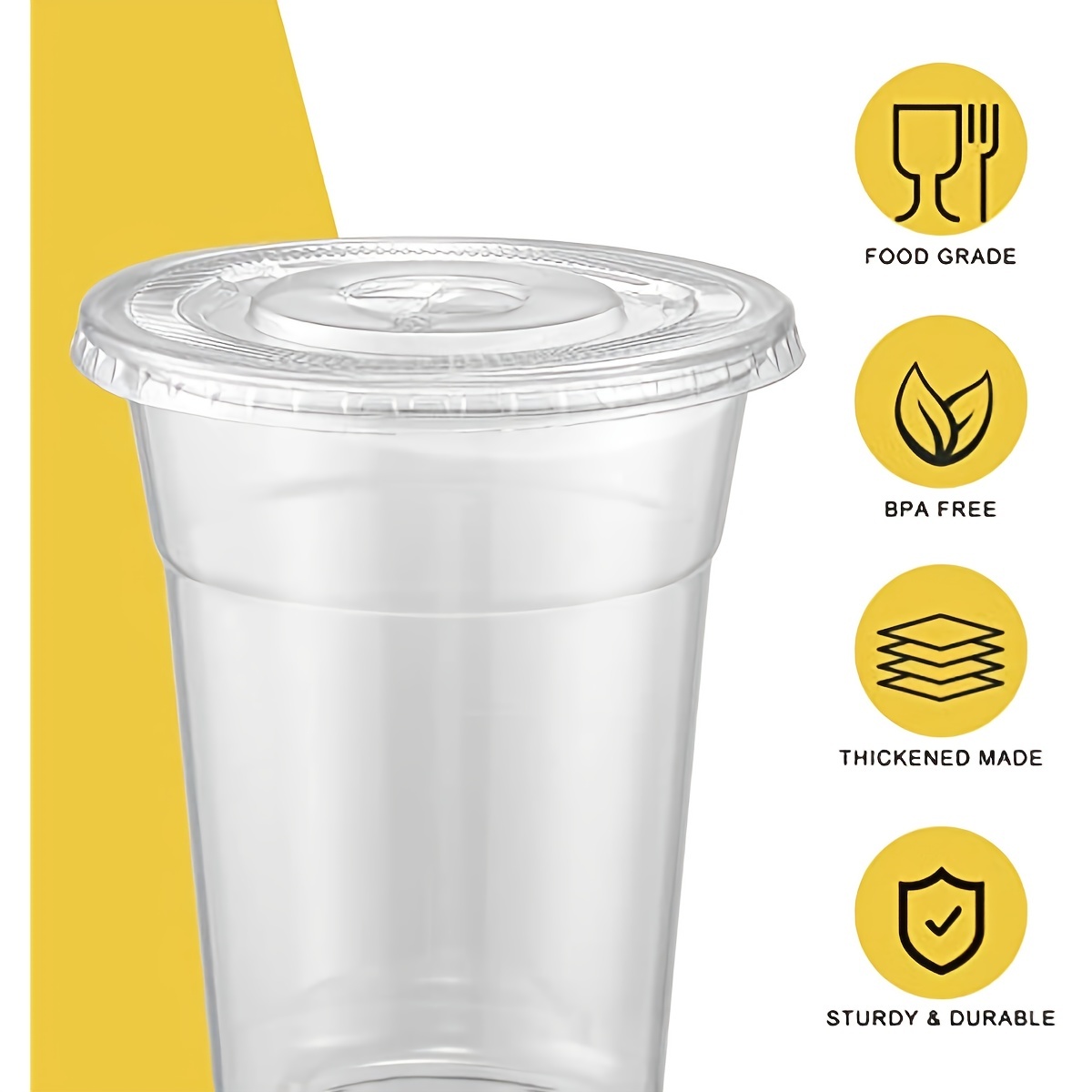 Find your favorite product Plastic Cups With Lids And Straws, Disposable  Cups For Iced Coffee, Smoothie, Milkshake, Cold Drinks Clear - Temu, solo  cups with lids