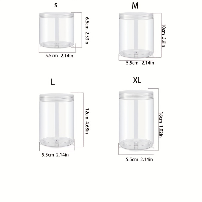 S/M/L/XL Size Transparent Plastic Sealed Food Storage Pots Kitchen