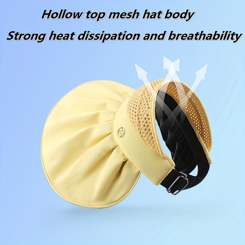 Wide Brim Sun Hat Women Uv Protection Empty Top Breathable High Bun  Ponytail Sun Hat Outdoor - Sports & Outdoors - Temu Canada