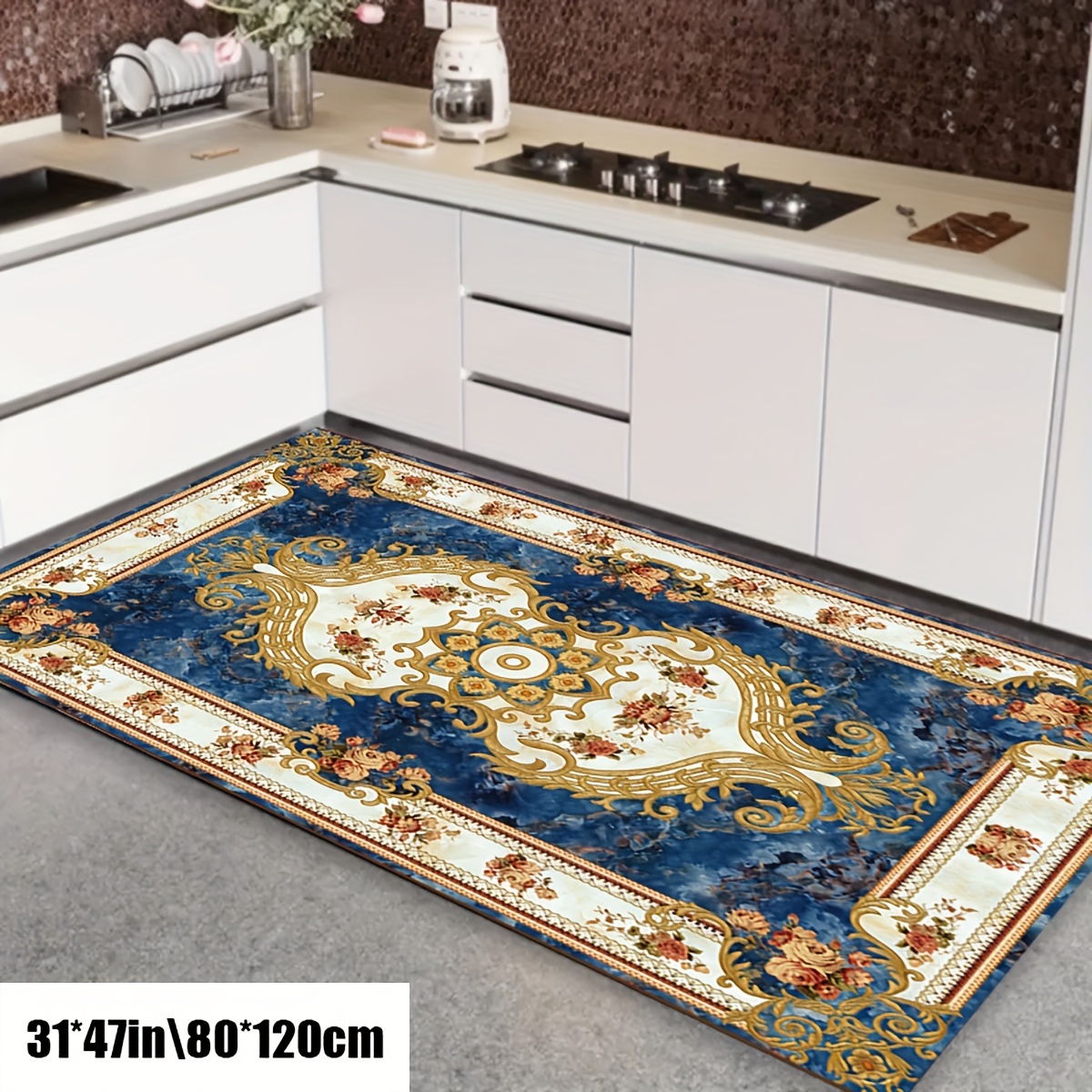 Imitation Cashmere Rugs Living Room Rugs: Soft Bedroom Rugs No Shed  Washable Farmhouse European Style Large Flowers Vintage Rugs For Kitchen  Restaurant Home Office Table Under Floor - Temu