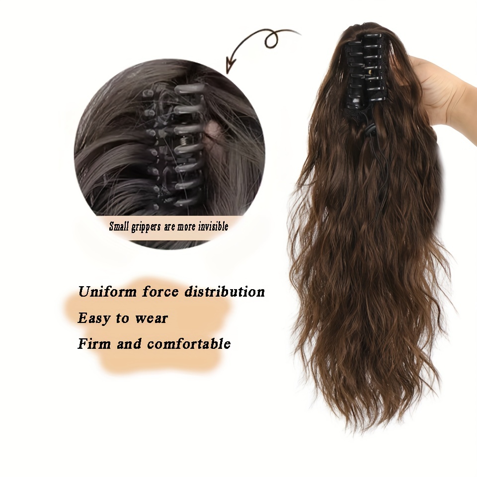 Long Curly Hair Ponytail Grip Extension