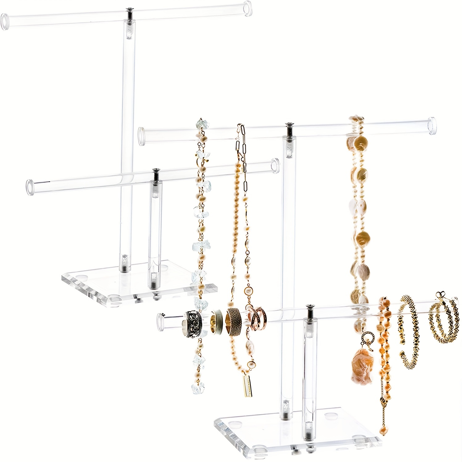 Necklace Bracelet Organizer Jewelry Stand Holder 2 Tier - Temu