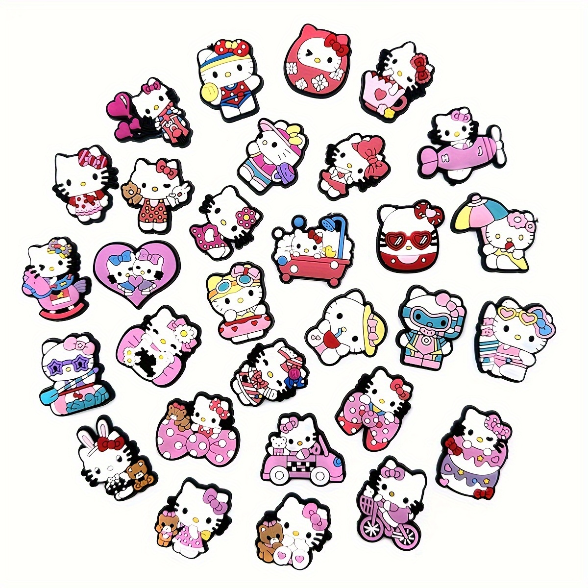 Set/10PCS Cute Sanrio Series Cartoon Pattern Shoe Charms Slipper Sandals  For Shoes Decorative Accessories