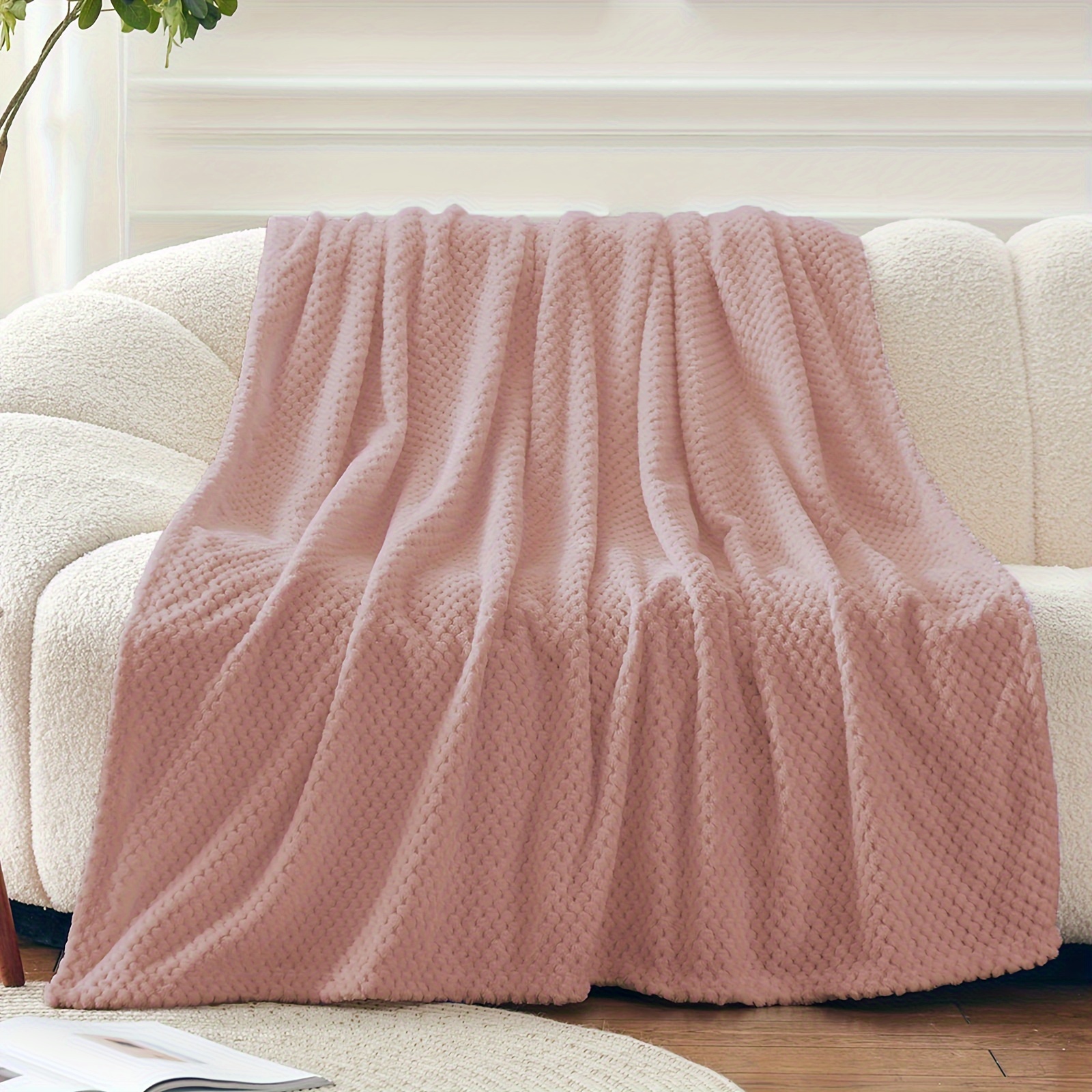 Fleece Blanket Textured Fuzzy Plush Throw Blanket Super Soft - Temu New  Zealand