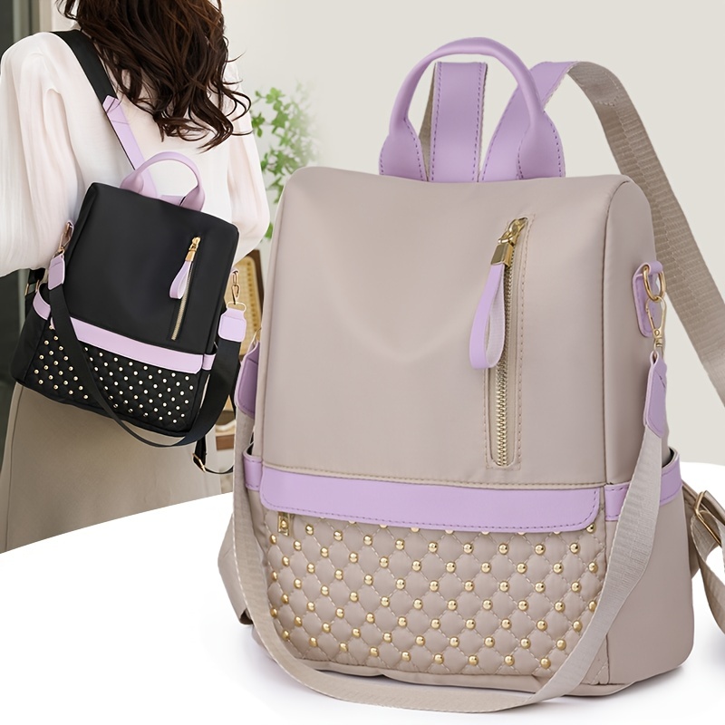 Fashion Rhinestone Backpack Purse, Women's Two-way Shoulder Bag, Casual  Travel Schoolbag With Shoulder Strap - Temu