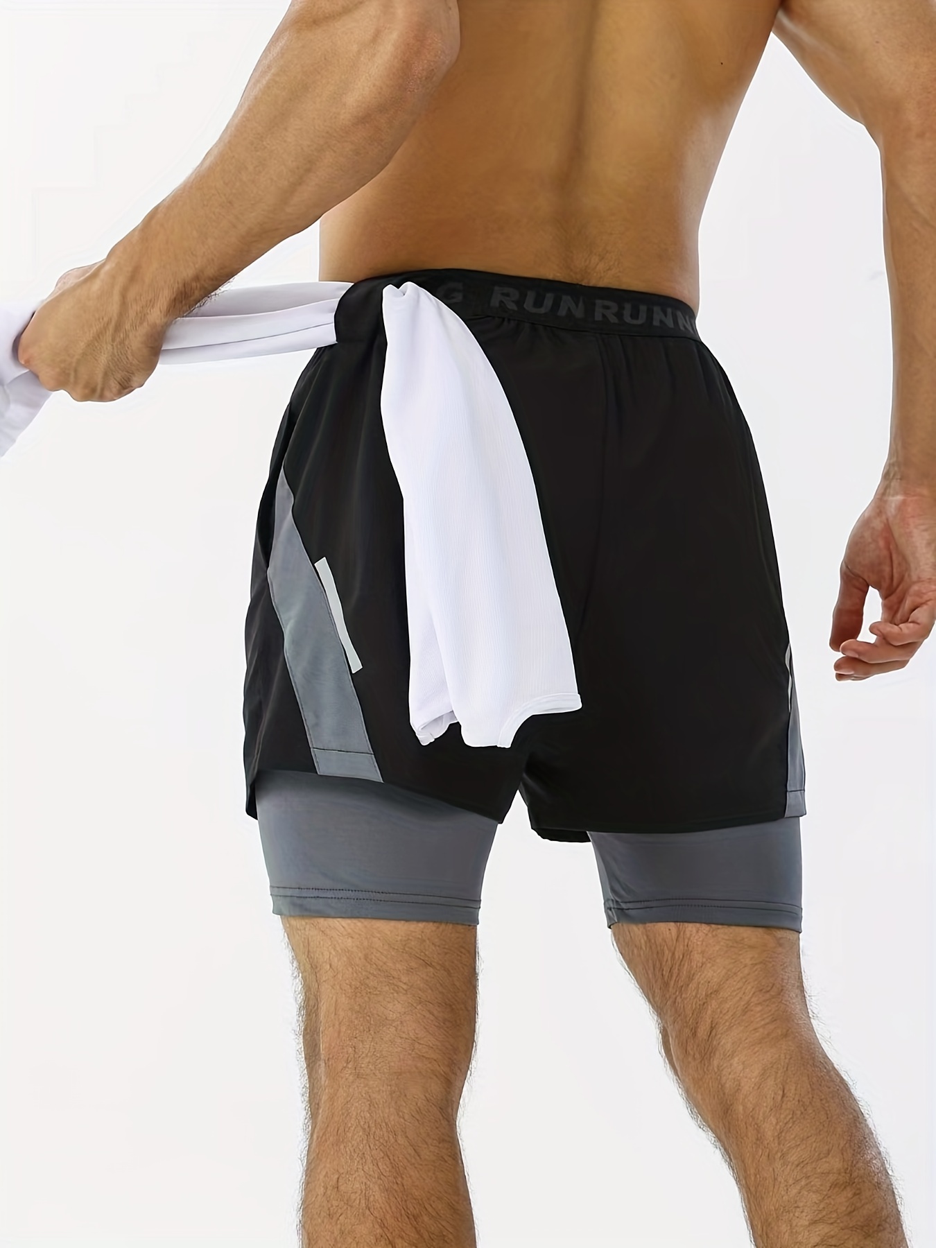 Men's Gym Running Shorts Athletic Workout Clothes For Men Quick-dry Shorts  With Zipper Pockets - Temu