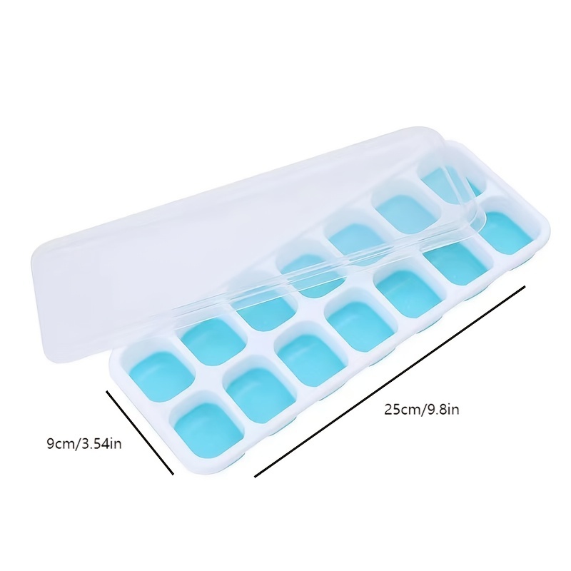 Ice Cube Tray with Clear Lid 8 Grids Food Grade Super Soft TPE Ice