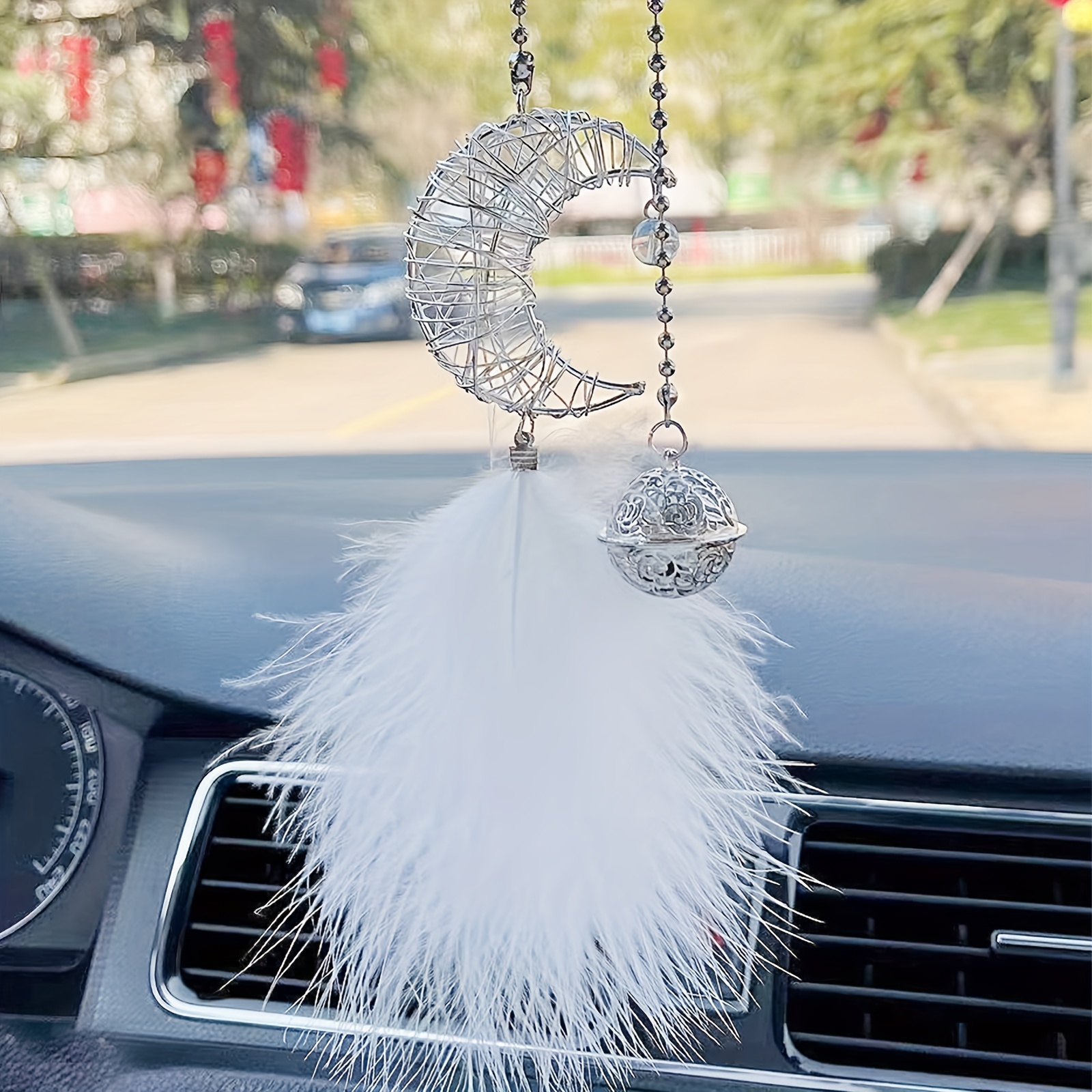 

Geometric Star Moon Feather Hollow Creative Car Rearview Mirror Pendant