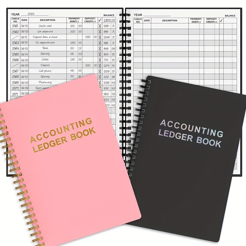 

1pc Check Register Personal Checkbook - Checkbook Ledger Transaction Registers Log For Personal Or Business Bank Checking Account, Saving Account, Deposit, Credit Card