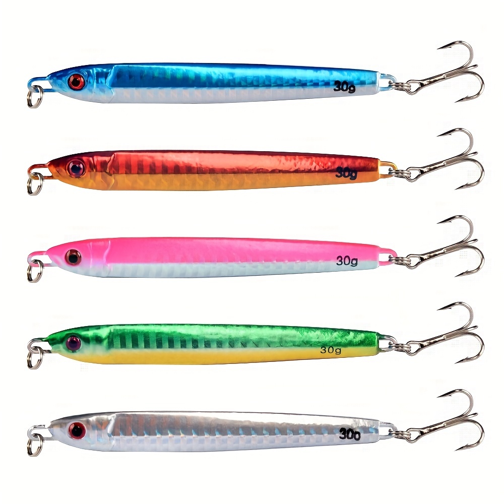 12PCS Luminous Casting Metal Spoon Lures Fishing Jigs Baits Saltwater  Jigging Bait Spinning Lures with Treble Hook for Trout Bass