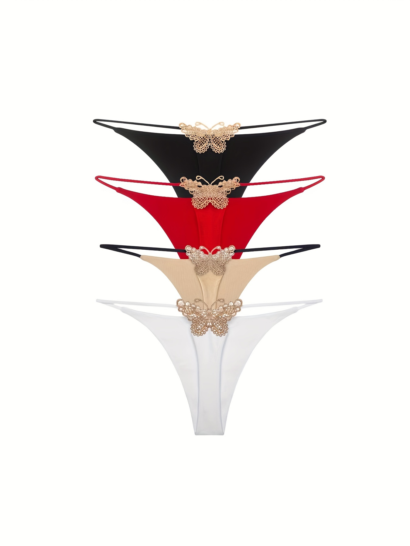 Butterfly Pattern Thongs Hollow Open Crotch Sheer Panties - Temu