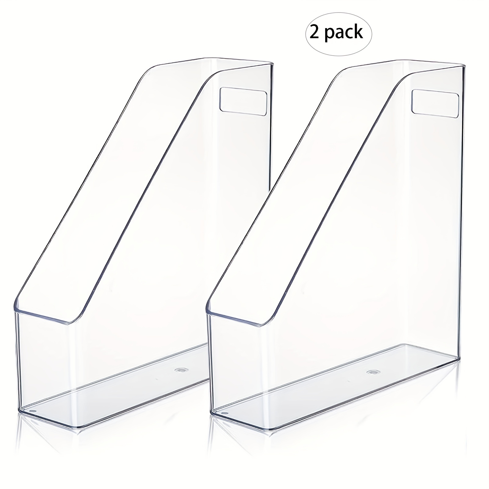 2 Pcs Portafile In Acrilico Trasparente Organizzatore Da Scrivania In  Plastica Con Maniglia Basics Porta Riviste Verticali Organizzatore Per  Documenti E Cartelle Da Scrivania Per La Casa Lufficio La Scuola Il Lavoro