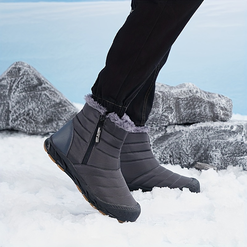 CARENURSE Mens Winter Snow Boots Water Resistant Warm