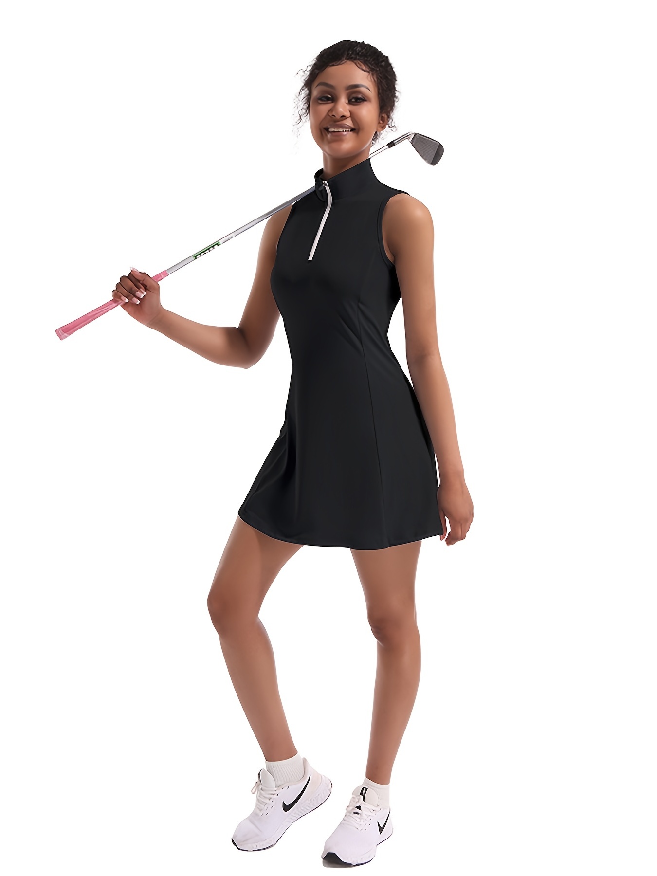  QUFECH Summer Mini Dresses for Women 2023, Womens Tennis Dress  Sundress with Built in Bra Tennis Shorts Pockets Tennis Dress Workout  Romper in Shorts and Sleeveless Golf Athletic Dresses (S, Black) 